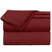 Клара Кларк премиер колекция микрофибър 3-линеен Комплект за легло, двоен размер, бордо червен