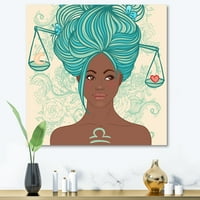 Портрет на афро-американка със синя коса
