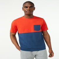 Безплатна Мъжка цветна тениска с джоб на гърдите