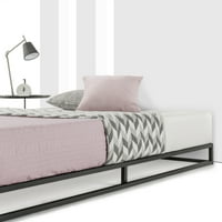 Мек модернист 6 метална платформа легло с дървени летви, Черно, ЦАР