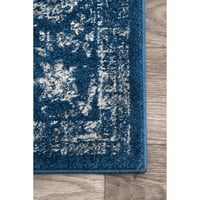 нулум Пейсли Верона Реколта персийски бегач килим, 2 '6 10', Тъмно синьо