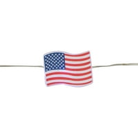 20-Граф патриотични Американа САЩ флаг доведе фея светлини 6.25 фута медна жица
