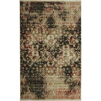 Дом Мохак призматичен Базилия Кафяв преходен декоративен ориенталски прецизен печат площ килим, 10 'х14',
