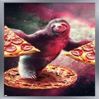 Джеймс Букър-Забавен Космически Ленивец С Плакат За Пица, 22.375 34 В Рамка