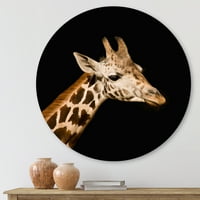 Дизайнарт 'близък портрет на жираф на Блек Ив' фермерски кръг метална стена арт-диск от 11