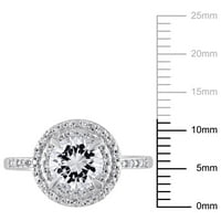 1 - Каратовият пръстен на миабела с бял сапфир и диамантен пръстен от 10 карата Бяло Злато