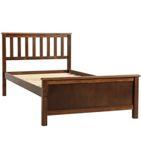 Двойно платформено легло-дървена рамка за легло - с Табла-орех