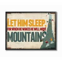 Детска стая от Ступъл Остави го да спи планински катерач Детски Детски дума дизайн рамкирани стена изкуство от събота вечер Поуст