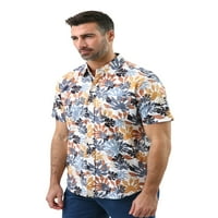 Мъжка риза с къс ръкав от памук, Размери ХС-4ХБ