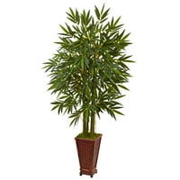 Почти естествен 5.5 ' бамбук изкуствено дърво в декоративна Дърво плантатор