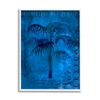 Ступел Тропически Палмово Растение Колаж Пейзаж Живопис Бяла Рамка Изкуство Печат Стена Изкуство