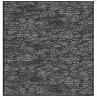 Азери Ив дамаска декоративен килим, метал олово сиво, 2 фута-10 инча 7 фута-10 инча, бегач