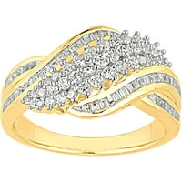 Карат Т. в. диамант 10кт жълто злато обрат пръстен