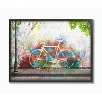 Детска стая от Ступел колоритен велосипед дъга тротоар модерна живопис рамкирани стена изкуство от млади