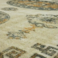 Дом мохак призматичен Ладога Ориндж традиционен декоративен прецизно отпечатан килим, 10 'х14', Сив & Оранжев