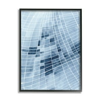 Ступел индустрии абстрактни сини квадратчета форми модерни бели очертания Живопис Черно рамкирани изкуство