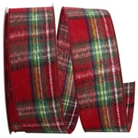 Хартиена карирана традиция фланелена Кабелна лента, червена, 2.5 в 10д, в пакет