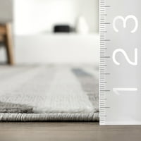 модерен килим на райета, 3 '5', Светло сив